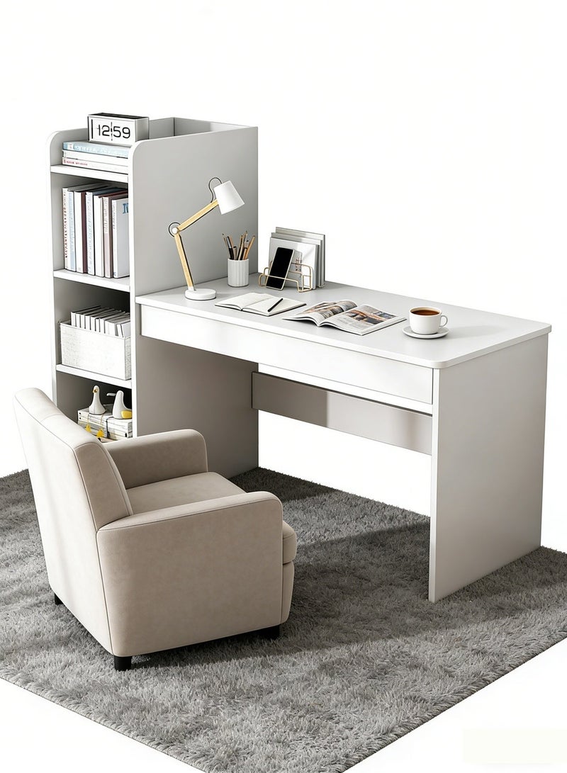 Sharpdo Home Office Desk, Simple Computer Desk With Opened Storage Shelves Desk Tabie Desk Organizer Bedroom Desk 132*40*120 cm - Image 4