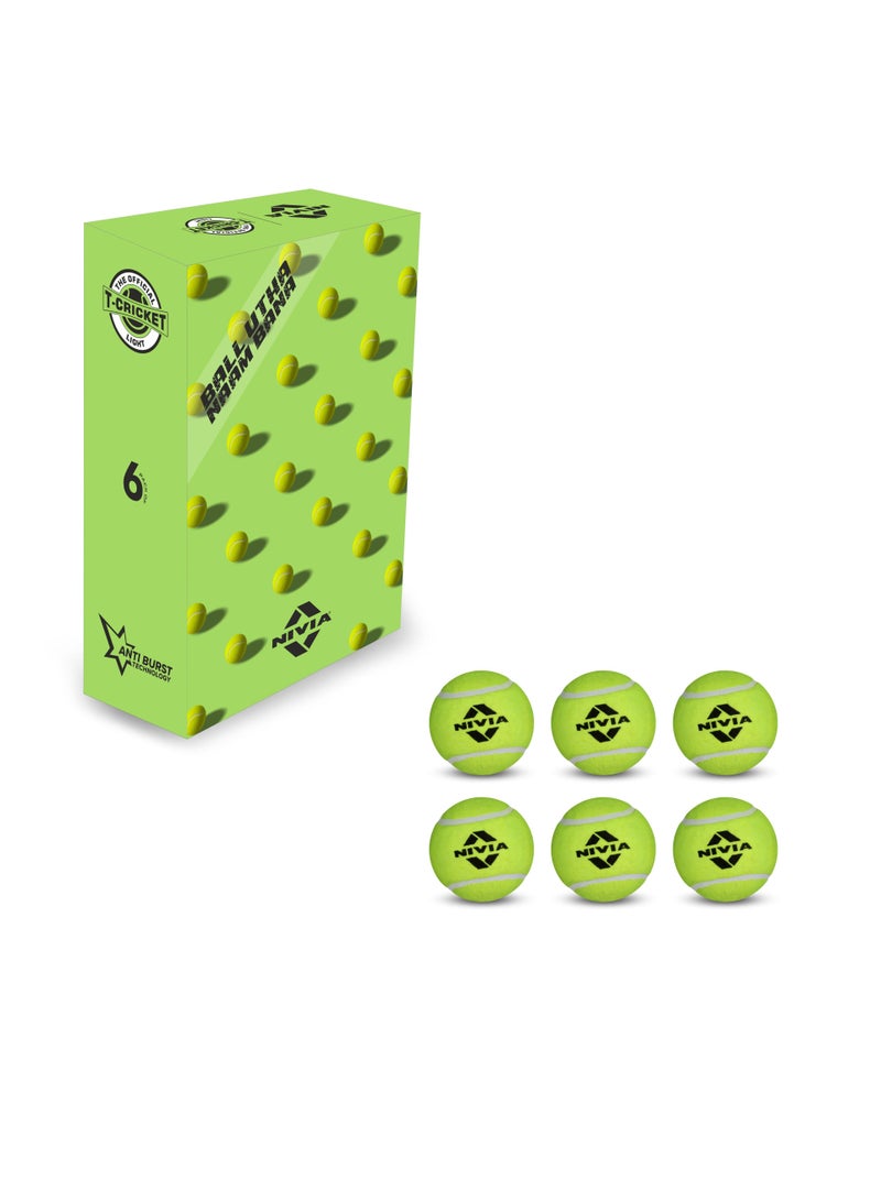 Nivia Light Weight Tennis Cricket Balls - Pack of 6 - Image 2