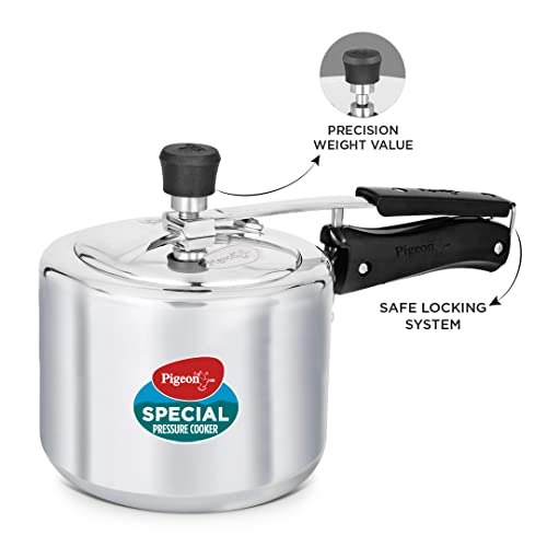 Pigeon by Stovekraft 3 Litre Special Aluminium Inner Lid Non-Induction base Pressure Cooker (Silver) BIS Certified - Image 3