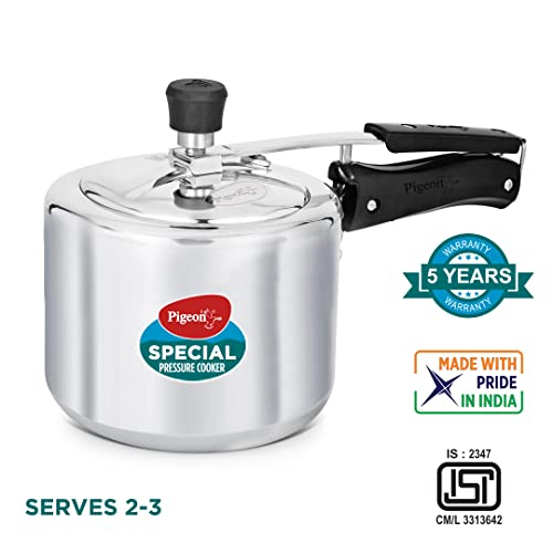 Pigeon by Stovekraft 3 Litre Special Aluminium Inner Lid Non-Induction base Pressure Cooker (Silver) BIS Certified - Image 2