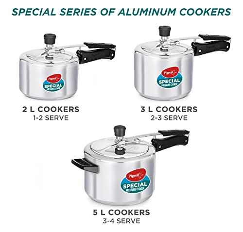 Pigeon by Stovekraft 3 Litre Special Aluminium Inner Lid Non-Induction base Pressure Cooker (Silver) BIS Certified - Image 5