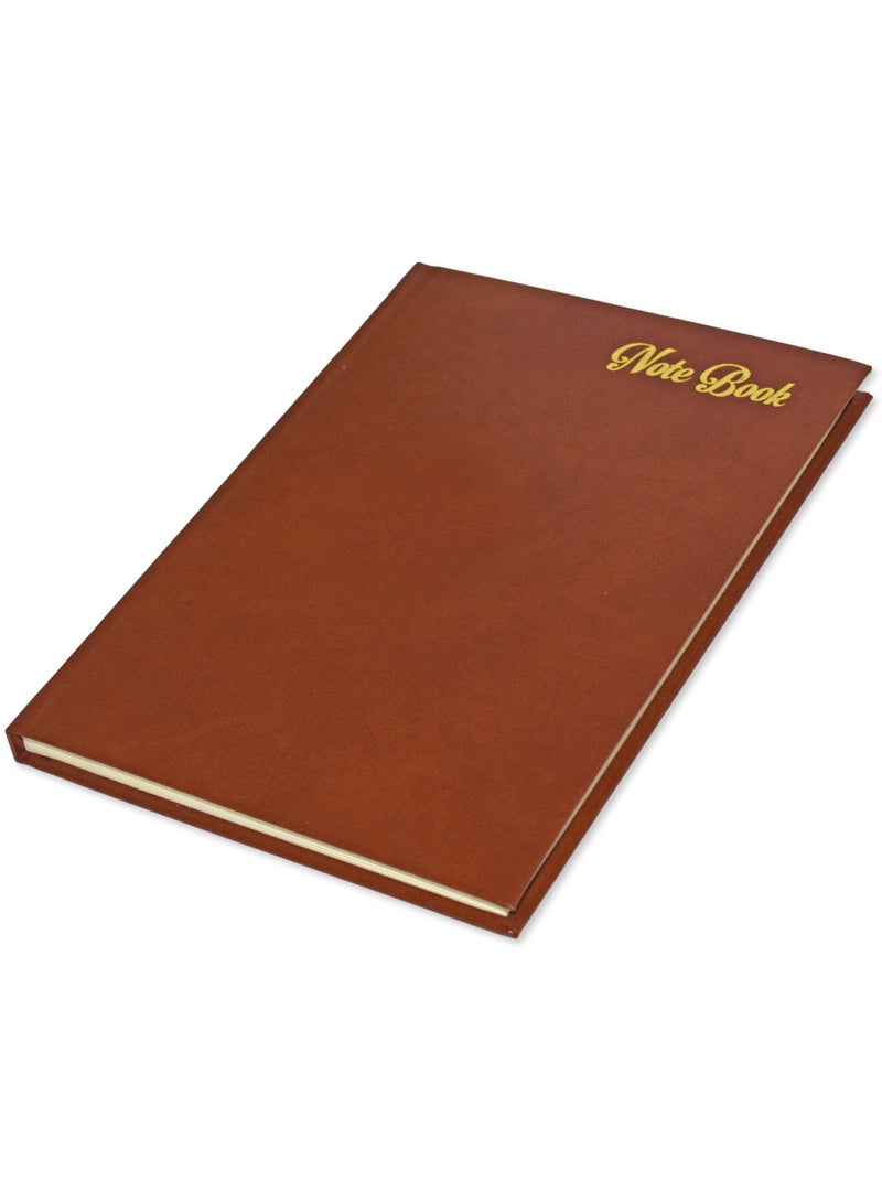 FIS Notebook Bonded Leather, Size A5, Italian Ivory Paper, 70 GSM, 196 Pages, 8 mm Ruled, Hard Cover, Colour Brown - FSNBHCA5IVBLBR - Image 1