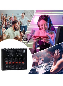 Generic Microphone,Live Sound Card & BM800 Suspension Microphone Kit Broadcasting Recording Condenser Microphone Set Intelligent Volume Audio Mixer Sound Card for Computer PC Live Sound  - Image 3
