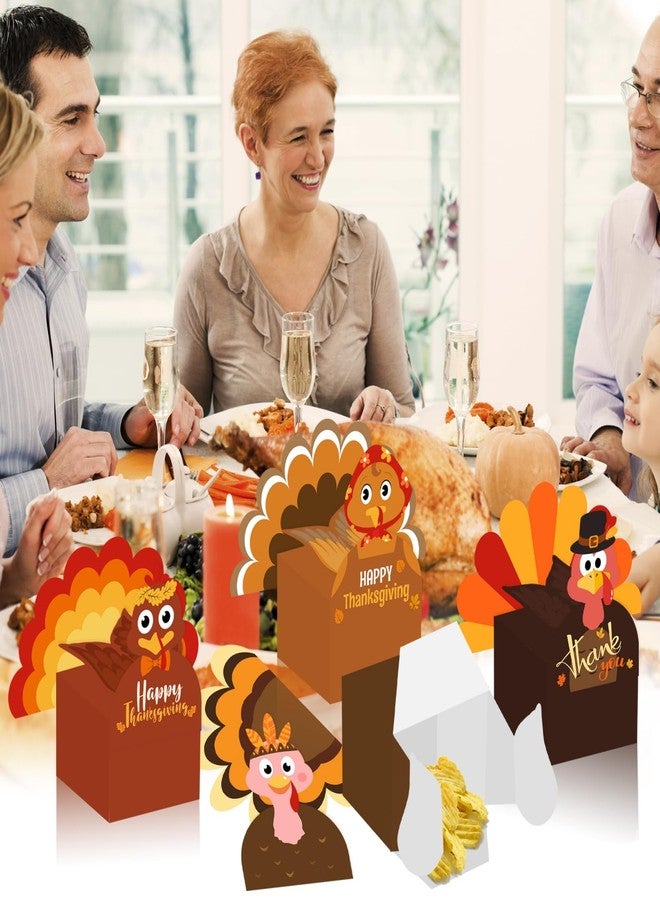 12Pcs Thanksgiving Gift Boxes,3D Turkey Reusable Goodie Treat Boxes, Thankful Turkey Cupcake Candy Boxes for Thanksgiving Party Supplies Table Centerpiece Decoration - Image 4