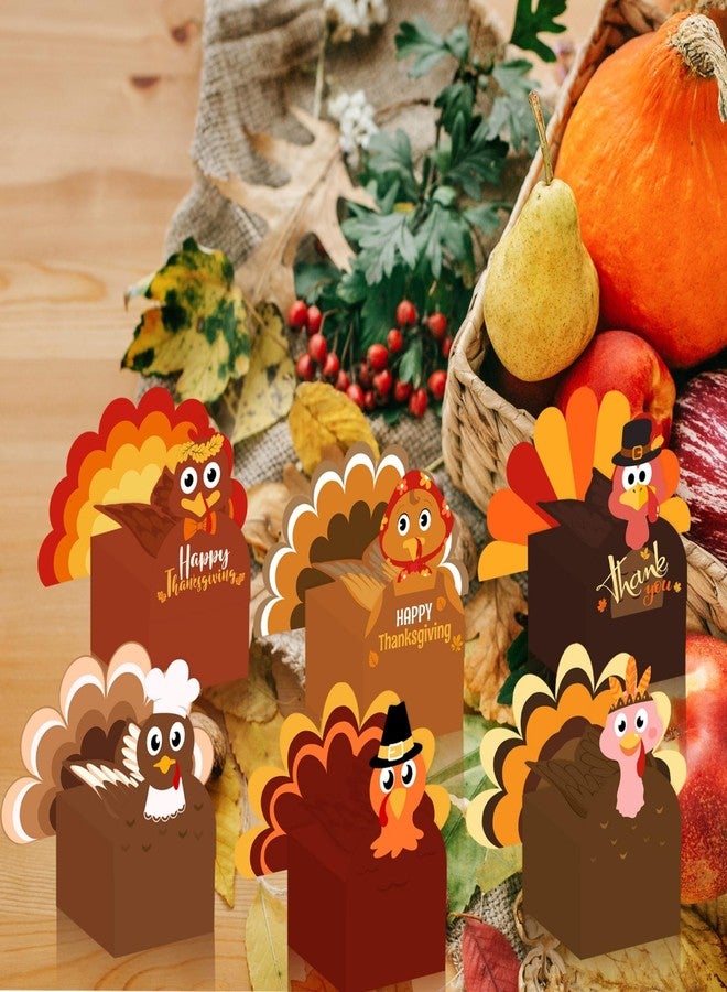 12Pcs Thanksgiving Gift Boxes,3D Turkey Reusable Goodie Treat Boxes, Thankful Turkey Cupcake Candy Boxes for Thanksgiving Party Supplies Table Centerpiece Decoration - Image 3