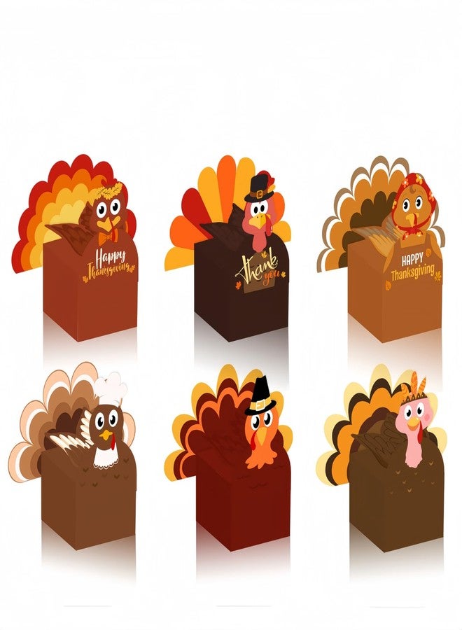 12Pcs Thanksgiving Gift Boxes,3D Turkey Reusable Goodie Treat Boxes, Thankful Turkey Cupcake Candy Boxes for Thanksgiving Party Supplies Table Centerpiece Decoration - Image 1