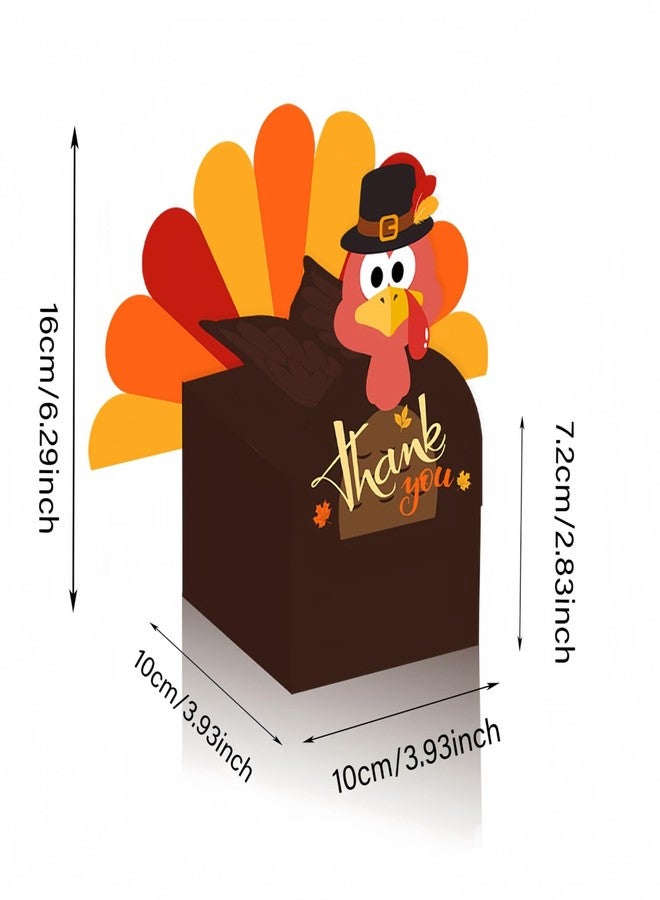 12Pcs Thanksgiving Gift Boxes,3D Turkey Reusable Goodie Treat Boxes, Thankful Turkey Cupcake Candy Boxes for Thanksgiving Party Supplies Table Centerpiece Decoration - Image 2