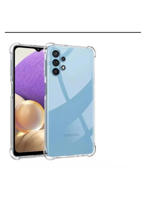 ELMO3EZZ Case Compatible with Samsung A32 5G Cover Silicone Transparent TPU Anti-shock Protector Camera Shockproof Corners - (Clear)