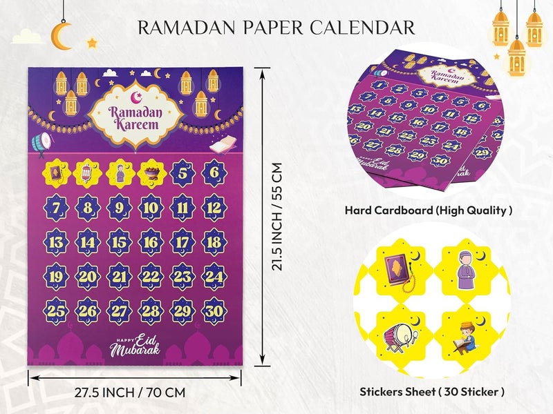 OLEEK ramadan calendar for kids - ramadan gifts for kids - ramadan decorations for home 2026 - ramadan countdown calendar - ramadan table decor - ramadan advent calendar - زينة رمضان كريم ديكور - Image 2