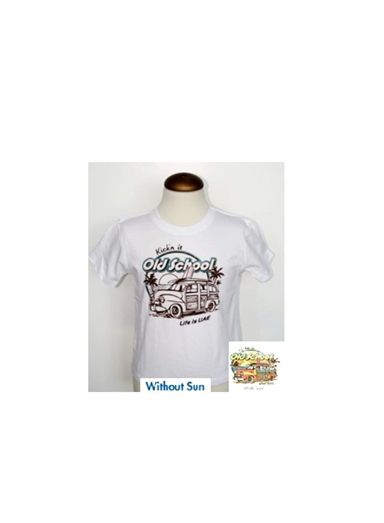 Del Sol Color Change Del Sol White T-Shirt Printed For Toddlers,Old School Woody Print Design  Change Color Under The Sun - Image 1