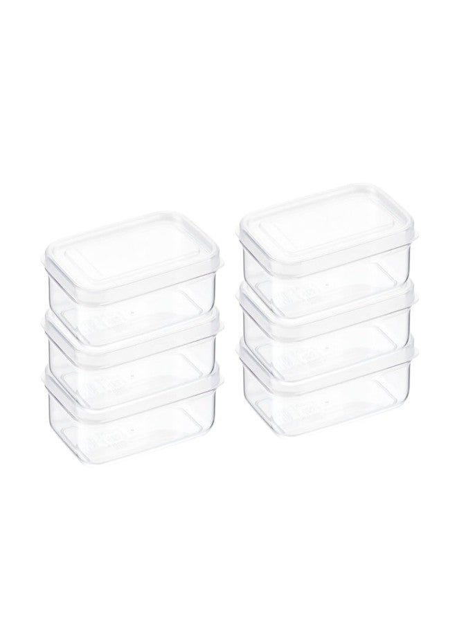 Lustroware (Set of 6) Micro Clear 21oz Kitchen Pantry Food Storage Container Set with Lid, Shatterproof, BPA Free, Dishwasher, Microwave Safe Canister, Fridge Refrigerator Organizer, Made in Japan - Image 1