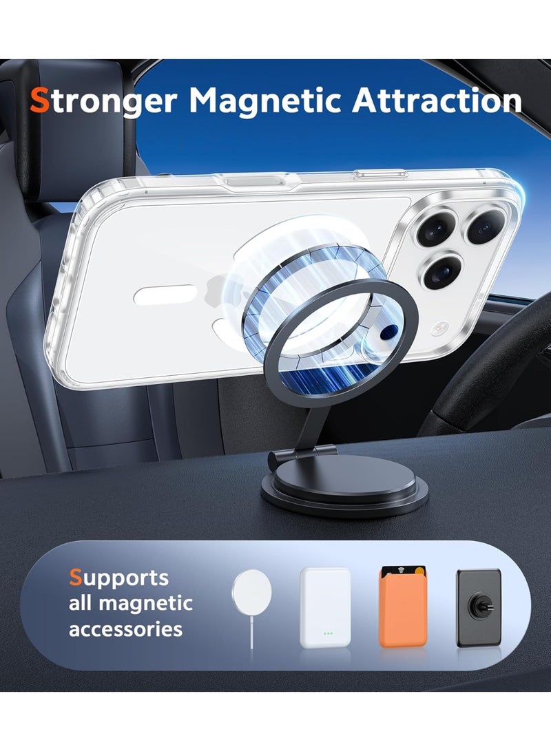 ANYOGRO Compatible with Apple iPhone 17 Pro Max Case, Magnetic MagSafe Support, Military-Grade Drop Protection,iPhone 17 Pro Max Cover with Independent Camera Button, Clear - Image 2