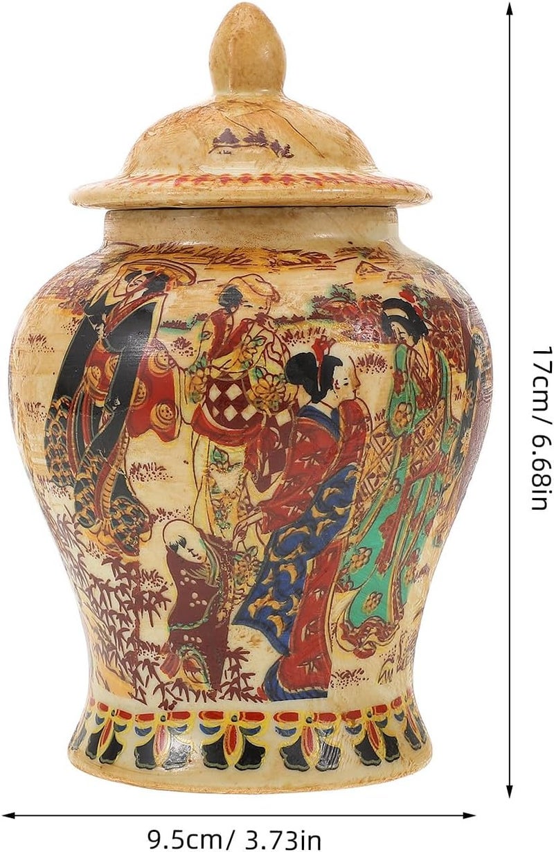 Vintage Porcelain Sealed Tea Canister Ceramic Storage Jar with Enamel Color Japanese Beauty General Design Airtight Loose Tea Container for Kitchen Home Decor - Image 2