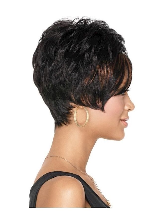 NIBEMINENT Short Curly And Wavy Wig Black - Image 2