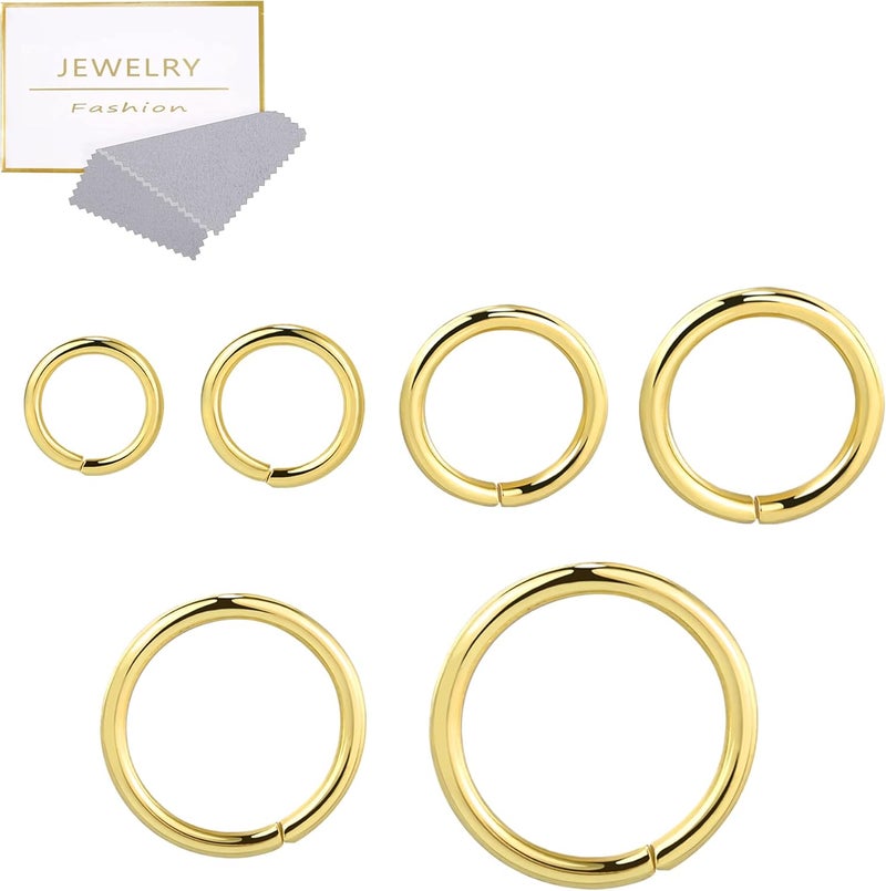 ALEXCRAFT Gold-Plated Jump Rings, 60 Pieces Multipack 925 Open Connector Rings for Jewelry Making Chains Necklace 4-10mm - Image 2
