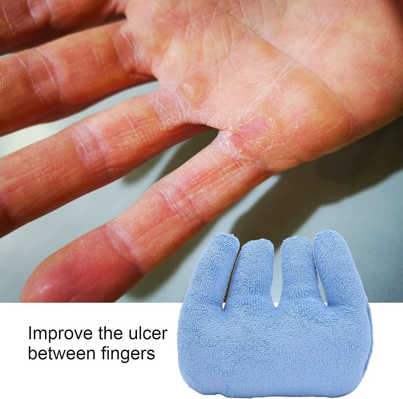woobles Hand Contracture Cushion Palm Grips Finger Rehabilitation Training Device Finger Separator, Comfortable Protection & Finger Separation(Blue) - Image 3