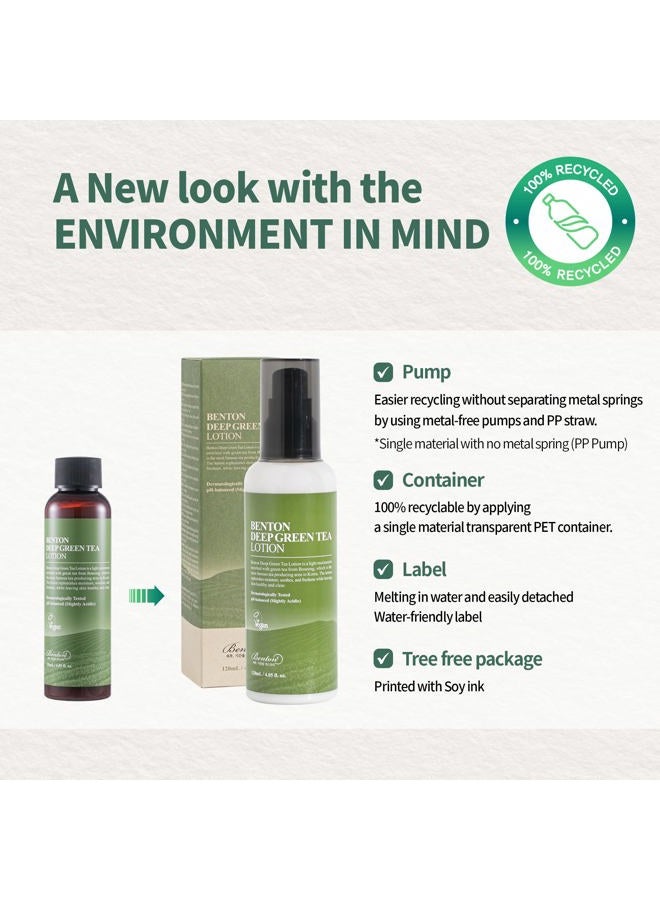 BENTON Deep Green Tea Face Moisturizer 4.05 fl.oz | Hydrating Korean Green Tea Face Lotion | Soothing & Refreshing Moisturizer for Acne Prone Skin - Image 5
