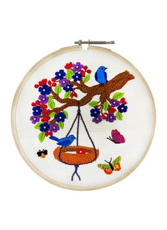 Embroiderymaterial Embroiderymaterial Embroidery Kit Bird Nest Design Digital Printed & Written Instructions All Material  - Image 1