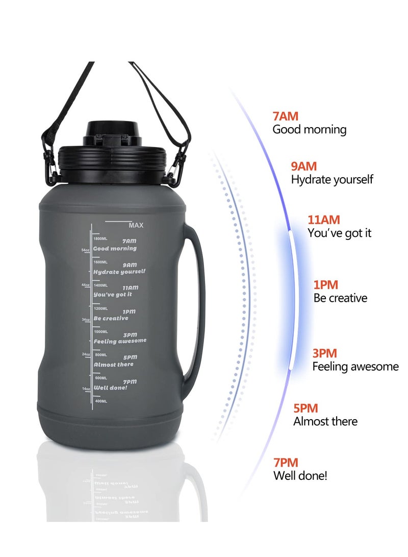 SYOSI Collapsible Water Bottle with Straw, 2L/64OZ Foldable Silicone Travel Water Bottle, 1Pcs Silicone Leak Proof Sports Bottle, Reusable Travel Water Bottles, for Traveling Sports Gym Camping for Outdoor - Image 2