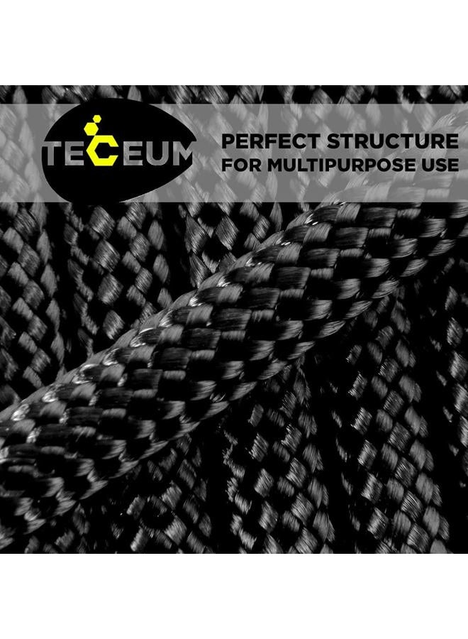 TECEUM Paracord Type III 550 Black - 30 m - 4 mm - Tactical Rope - Outdoor Paracord - For Camping & Hiking - EDC Parachute Cord - Robust Survival Rope (100 ft) 016 - Image 5