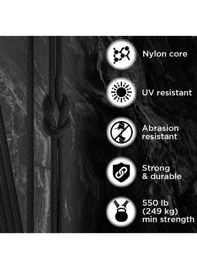 TECEUM Paracord Type III 550 Black - 30 m - 4 mm - Tactical Rope - Outdoor Paracord - For Camping & Hiking - EDC Parachute Cord - Robust Survival Rope (100 ft) 016 - Image 3