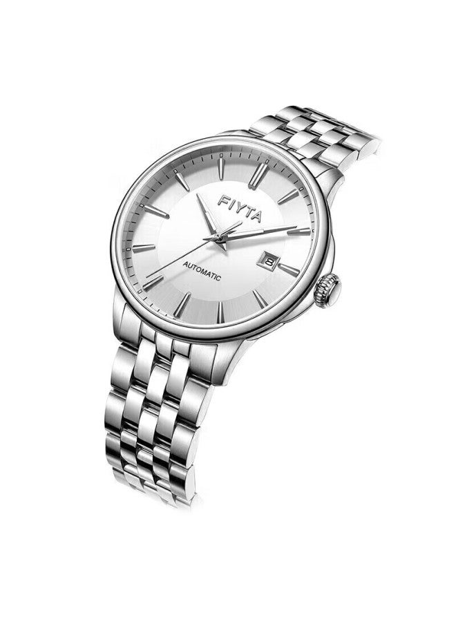 Fiyta Xin Dong Series "ruler Of Wealth" Automatic Mechanical White Dial Steel Strap Men's Wrisch, Holiday Birthday Gift - Image 3