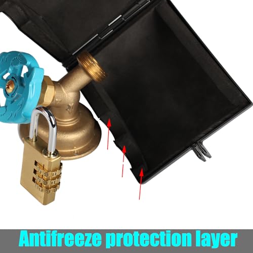 Dakekou Outdoor Faucet Iock System Insulated Faucet Iock and Garden Hose Bib Iock CoverMade of Steel Prevents Water Theft and Stops Unauthorized Use Easy to Install Black - Image 3