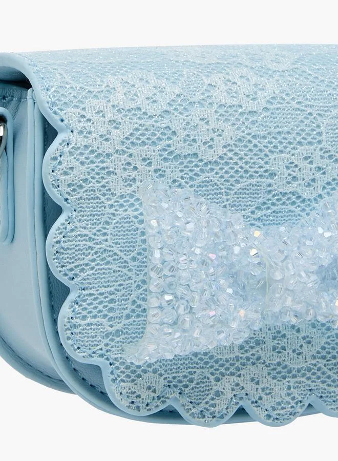 Little Missy BLUE Bow Embellished Crossbody Bag with Chain Strap Ramadan Collection for Women | Best Price UAE