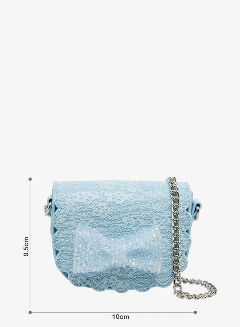 ليتل ميسي Bow Embellished Crossbody Bag with Chain Strap