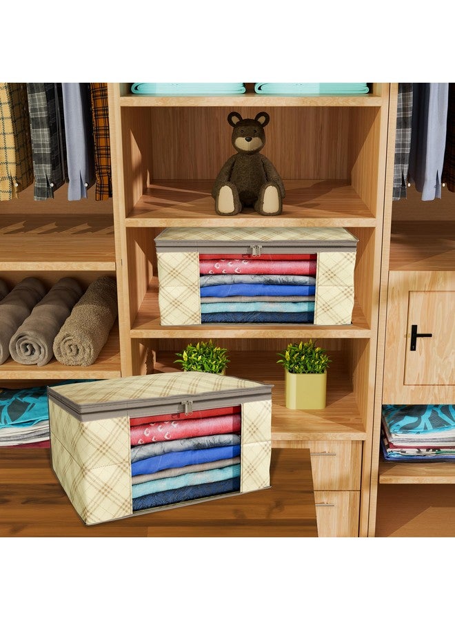 Kuber Industries Clothes Organizer For Wardrobe (Pack Of 6) - Storage Organizer For Saree | Shirts | Salwar | Clothes - Dress Organizer For Wardrobe - Saree Covers With Zip (Printed) (Beige) - Image 3