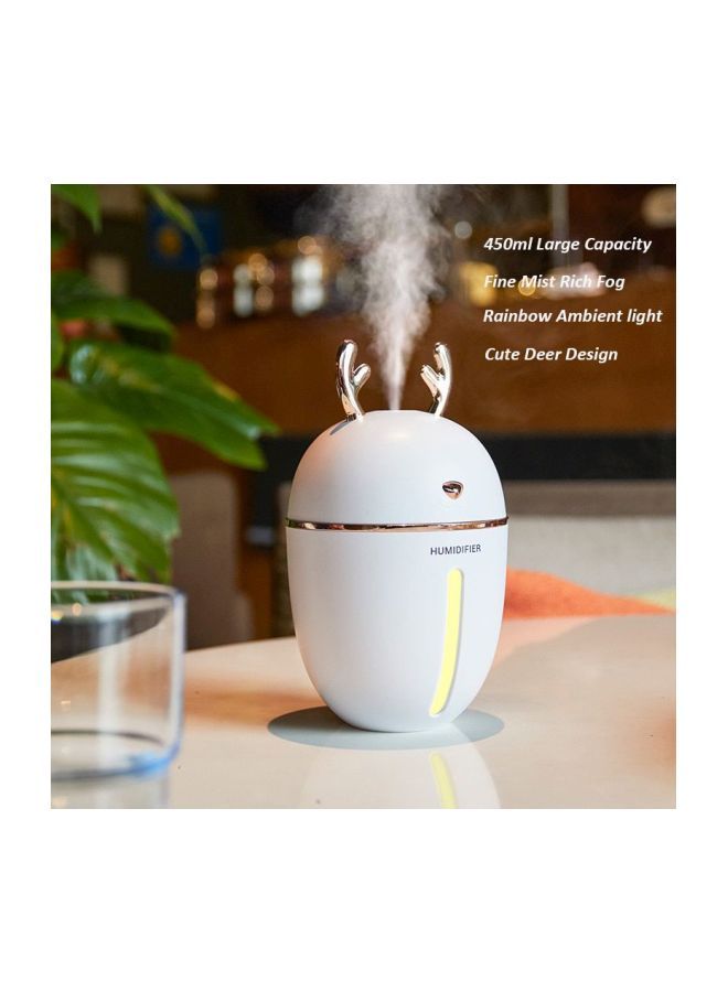 Loquat Portable Air Humidifier With LED Night Lamp And Mini Fan 1.5W White/Gold - Image 2