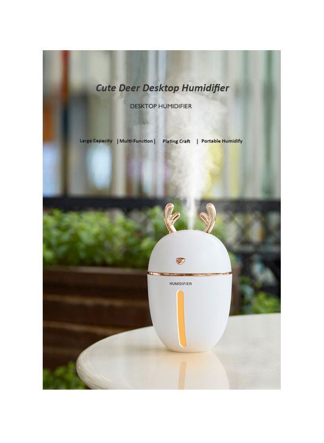 Loquat Portable Air Humidifier With LED Night Lamp And Mini Fan 1.5W White/Gold - Image 3