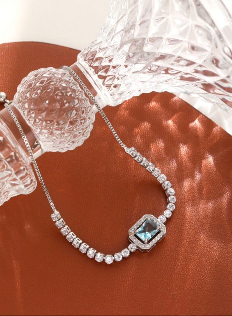 Equal Luxury & Elegant Women's Silver Plated Bracelet Cubic Zirconia - Image 4