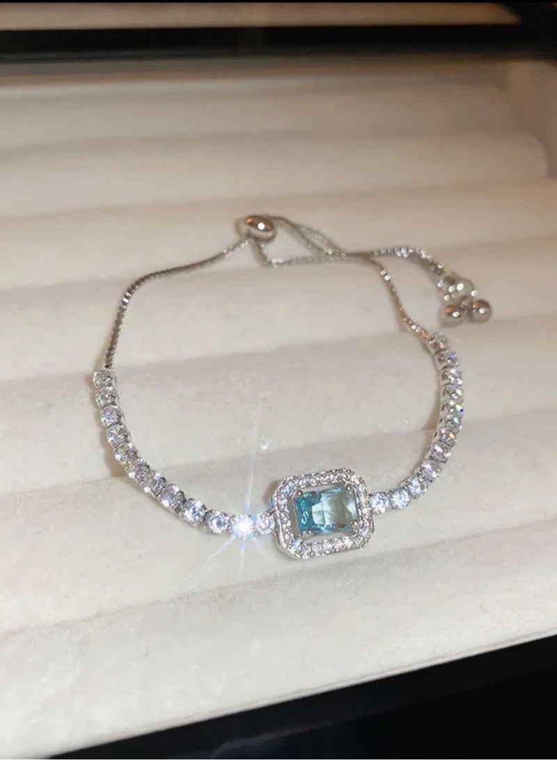Equal Luxury & Elegant Women's Silver Plated Bracelet Cubic Zirconia - Image 3