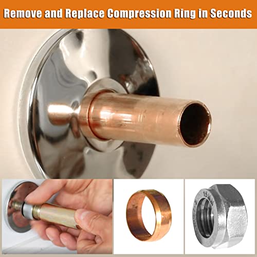 Debialo Compression Sleeve Puller Tool Remove Nut & Ferrule Of Pipe 03943, Sleeve Remover For 1/2” Compression Fittings Only, Corroded & Frozen Supply Stops, Plumbing Tools Compression Ring Removal Tool - Image 3