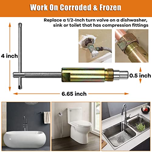 Debialo Compression Sleeve Puller Tool Remove Nut & Ferrule Of Pipe 03943, Sleeve Remover For 1/2” Compression Fittings Only, Corroded & Frozen Supply Stops, Plumbing Tools Compression Ring Removal Tool - Image 5