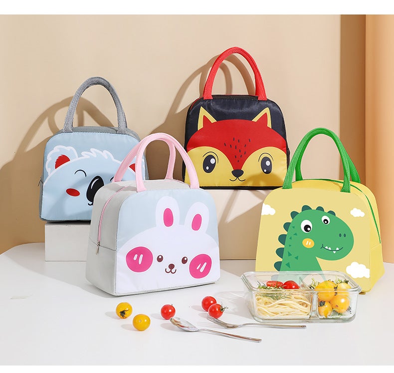 Mobcos Rabbit Smile Grey Large Capacity Insulated Lunch Bag | Waterproof & Stain-Resistant Meal Tote with Advanced Temperature Retention | Durable Polyester Lunch Bag for Office & School - Image 3