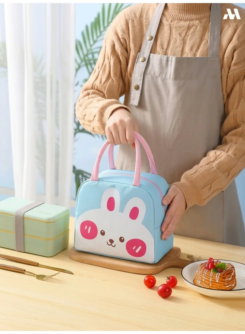 Mobcos Rabbit Smile Grey Lunch Bag Mobcos Rabbit Smile Grey Large Capacity Insulated Lunch Bag | Waterproof & Stain-Resistant Meal Tote with Advanced Temperature Retention | Durable Polyester Lunch Bag for Office & School  | Best Price UAE