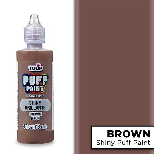 Tulip Puff Fabric Paint , Permanent Craft Paint for Clothes, DIY Projects, Notoxic, 4 fl oz, Shiny Brown - Image 3