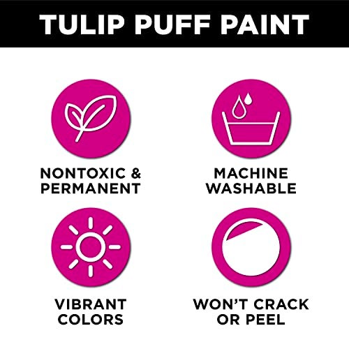 Tulip Puff Fabric Paint , Permanent Craft Paint for Clothes, DIY Projects, Notoxic, 4 fl oz, Shiny Brown - Image 2