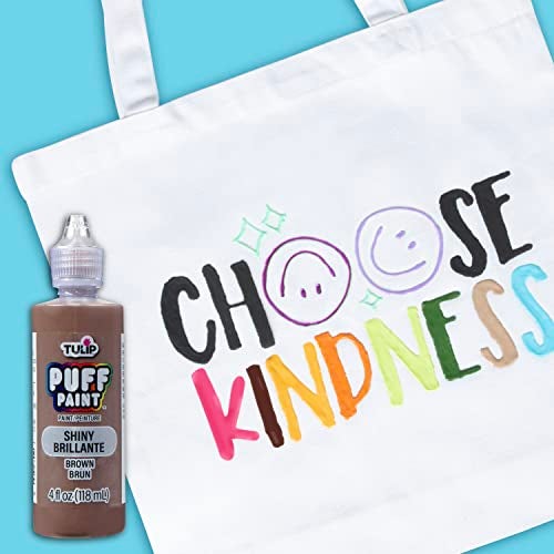 Tulip Puff Fabric Paint , Permanent Craft Paint for Clothes, DIY Projects, Notoxic, 4 fl oz, Shiny Brown - Image 5