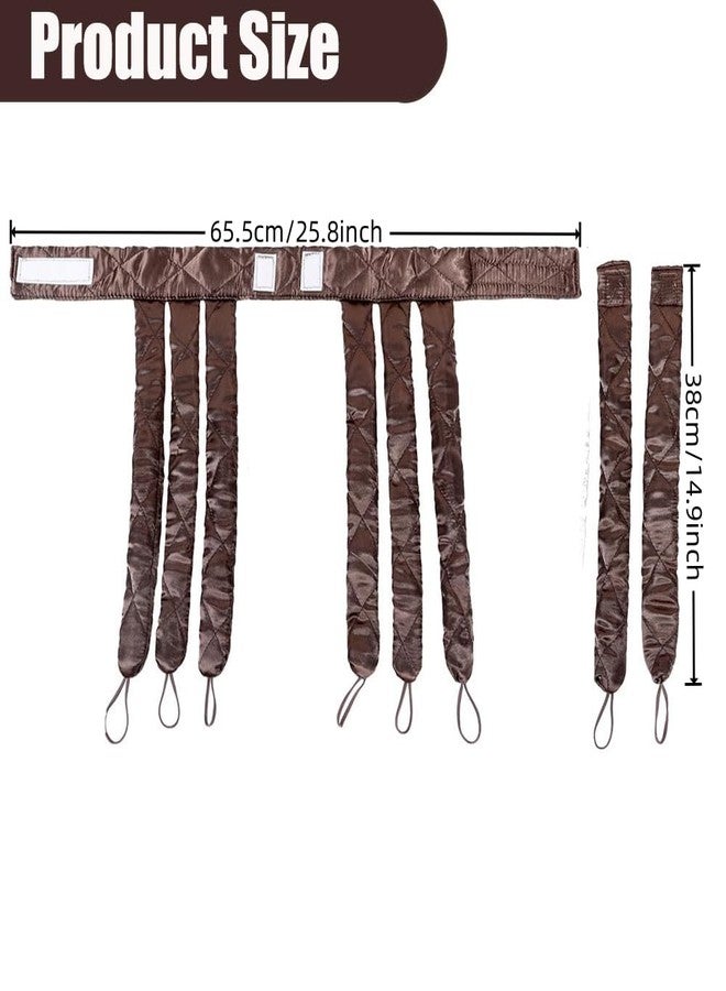 YiQiYi No Heat Hair Curler Headband for Long Hair, Satin Heatless Curling Rod with Adjustable Strap Overnight No Heat Curling Roller for Women and Girls Waves and Curls (Brown) - Image 4