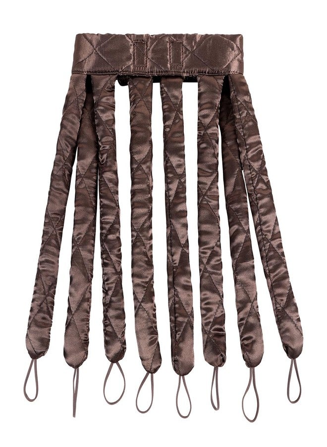 YiQiYi No Heat Hair Curler Headband for Long Hair, Satin Heatless Curling Rod with Adjustable Strap Overnight No Heat Curling Roller for Women and Girls Waves and Curls (Brown) - Image 2