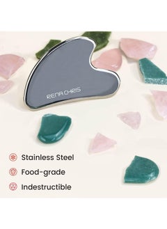 Rena Chris Gua Sha Facial Tools, Stainless Steel Guasha Tool For Acupuncture, Manual Massage Sticks For Jawline Sculpting And Puffiness Reducing, Gua Sha Scraping Massage Tool, Skin-Care Gift  - Image 5