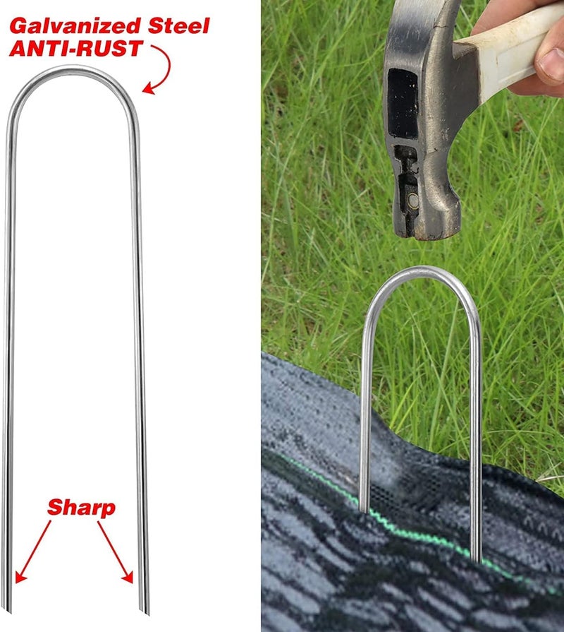 SYOSI Heavy-Duty Wind Stakes, for Trampolines and Tents, 11-inch Heavy Duty Stakes, Safe Ground Anchor Galvanized Steel Wind Stakes, U-Shaped Durable Windproof Ground Anchor - Image 3