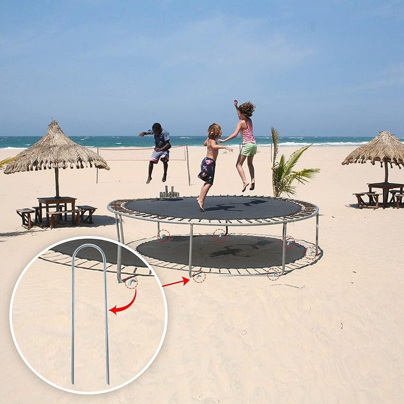 SYOSI Heavy-Duty Wind Stakes, for Trampolines and Tents, 11-inch Heavy Duty Stakes, Safe Ground Anchor Galvanized Steel Wind Stakes, U-Shaped Durable Windproof Ground Anchor - Image 2