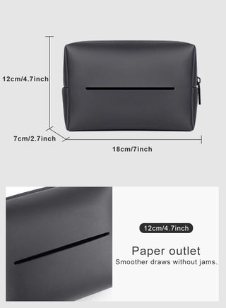 Car Leather Tissue Holder Car Armrest Box Tissue Holder Luxury Black Leather for Car Back Seat Headrest Hanging Tissue Boxes Holder Case Multi-use Car Tissue Paper Holder - view 5