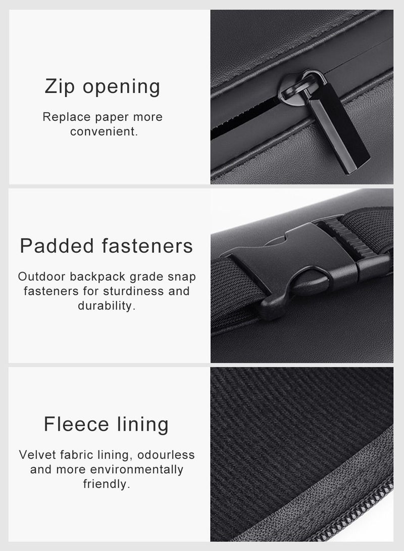 URbazaar Car Leather Tissue Holder Car Armrest Box Tissue Holder Luxury Black Leather for Car Back Seat Headrest Hanging Tissue Boxes Holder Case Multi-use Car Tissue Paper Holder  - Image 4