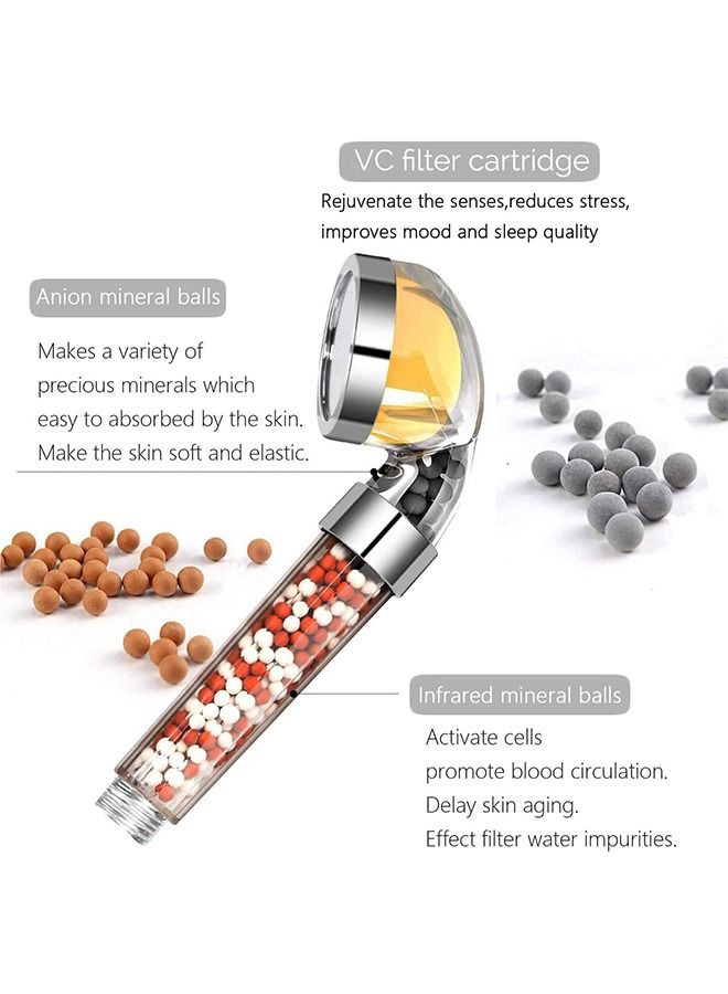 Arabest Vitamin C Shower Head with Handheld, Hard Water Softener, High Pressure Shower Head with Filter, Water Saving Spray Handheld Shower Heads with 4 Aromatherapy Blocks, for Dry Skin and Hair - Image 5