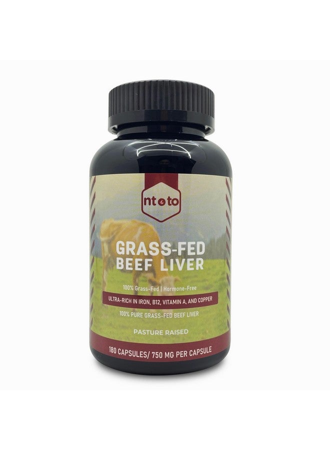 Grass Fed Beef Liver Capsules 180ct | Supports Energy, Health Detox & Immunity with Vitamin A, B12, Iron Liver & Metabolic | Liver Supplement for Gut, Skin & Brain Health | Non-GMO, Keto, Paleo - Image 1